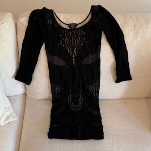 bebe Black Long Sleeve Dress